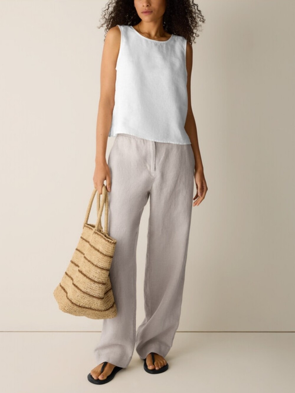 Eileen Fisher Organic Linen Shell Easy Fit, Short Legth